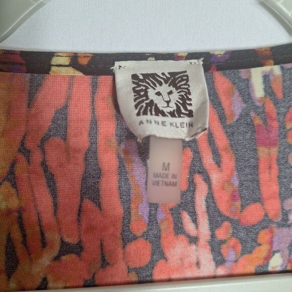 Ann Klein Womens Tunic Blouse Faux Wrap Slinky 3/4 Sleeve Medium - Picture 6 of 12